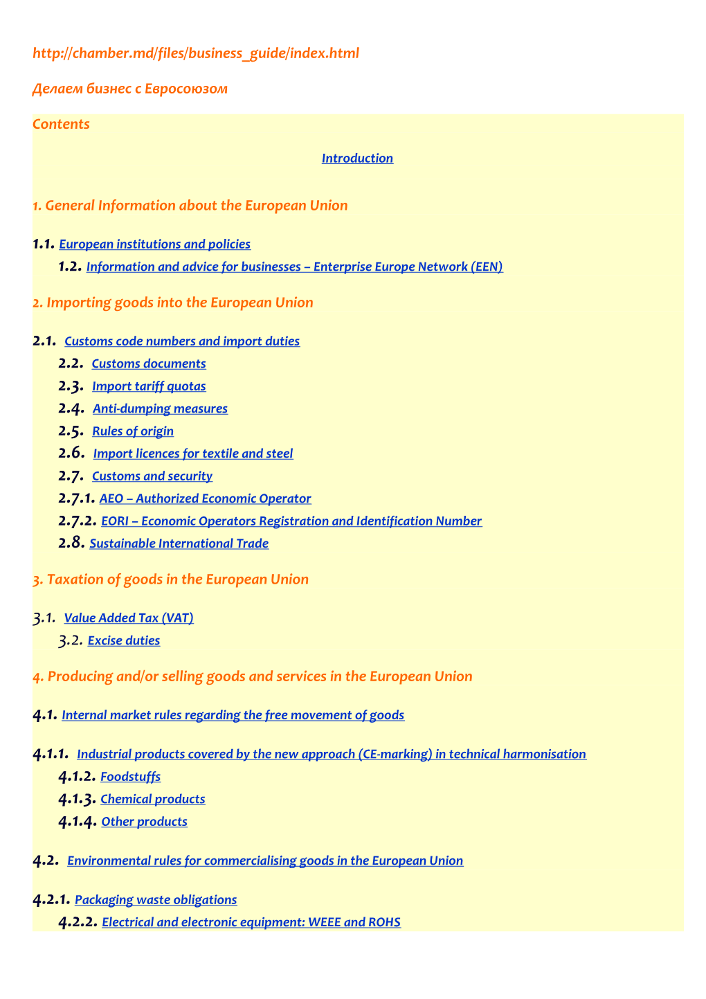 1. General Information About the European Union