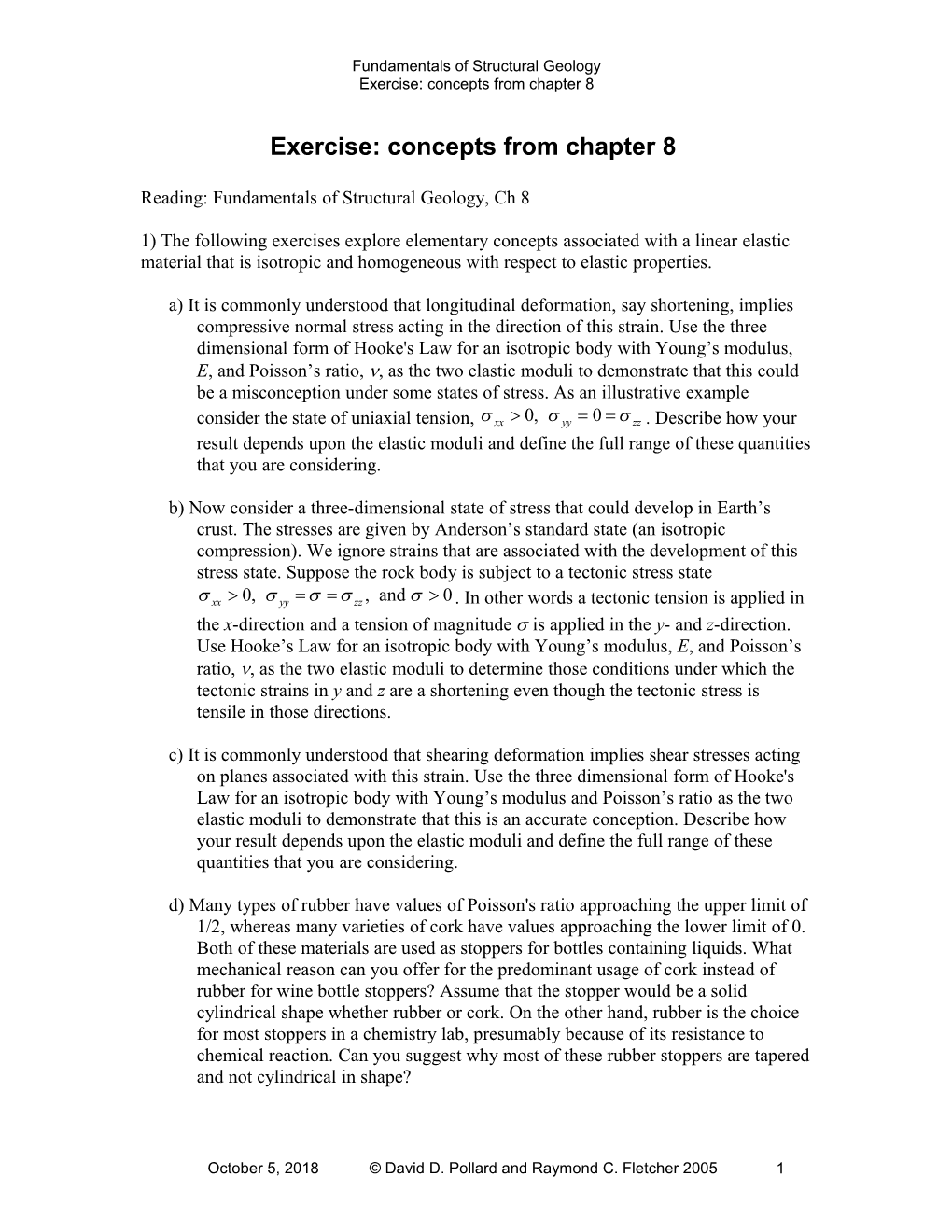 Exercise: Concepts from Chapter 8