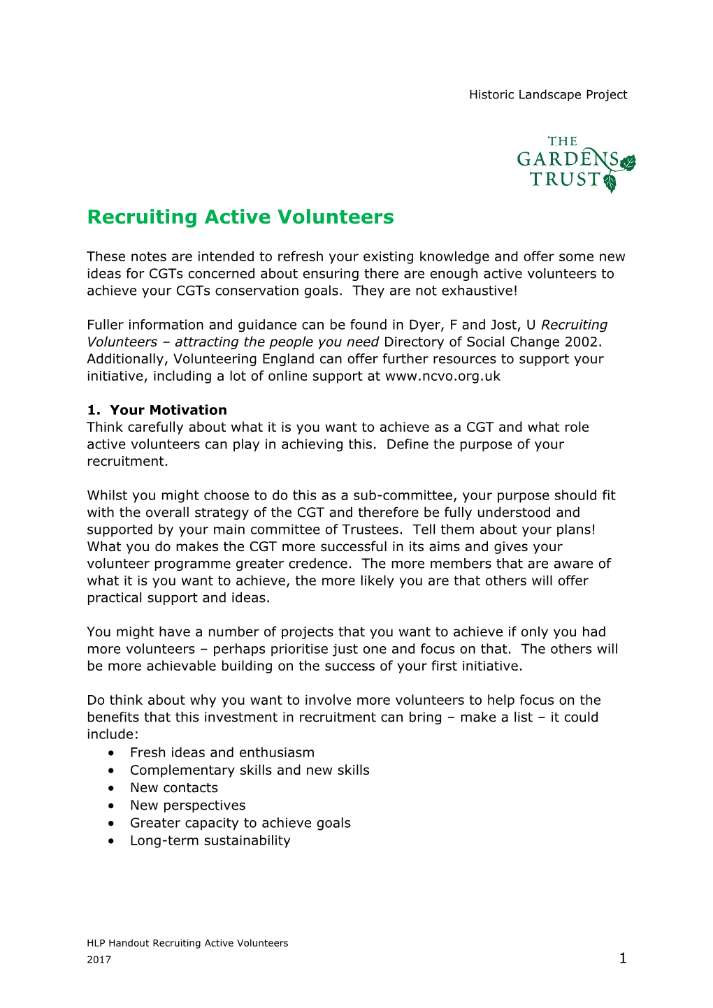 Recruiting Active Volunteers