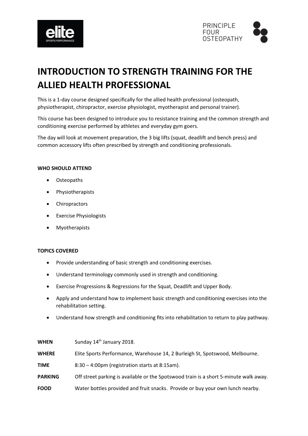 Introduction to Strength Training for the Allied Health Professional