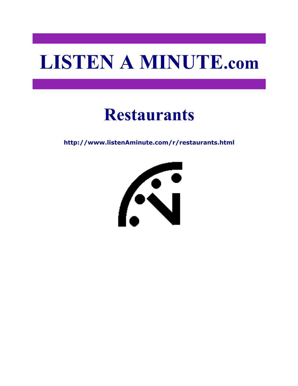 Listen a Minute.Com - ESL Listening - Restaurants