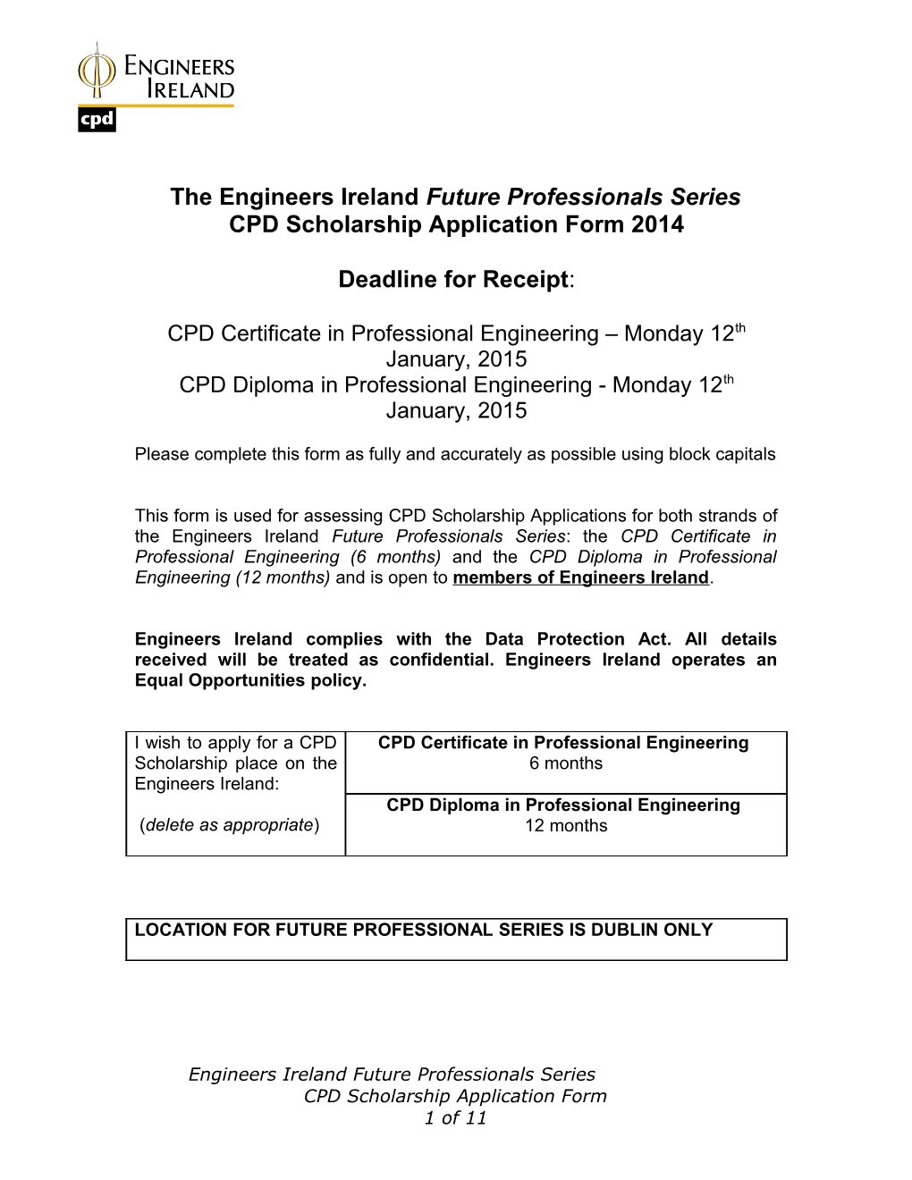The Engineers Ireland Future Professionals Series