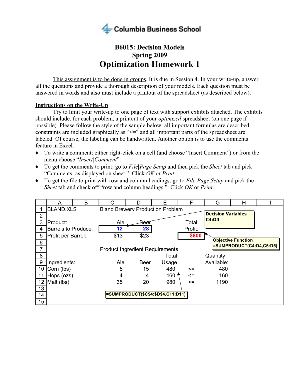 Optimization Homework 1