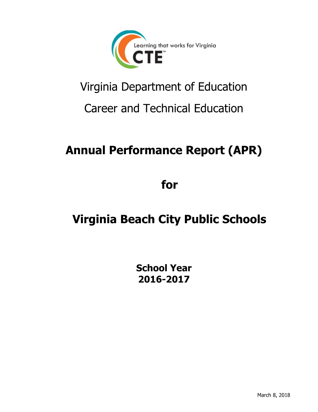 2016-2017 APR for School Division #128