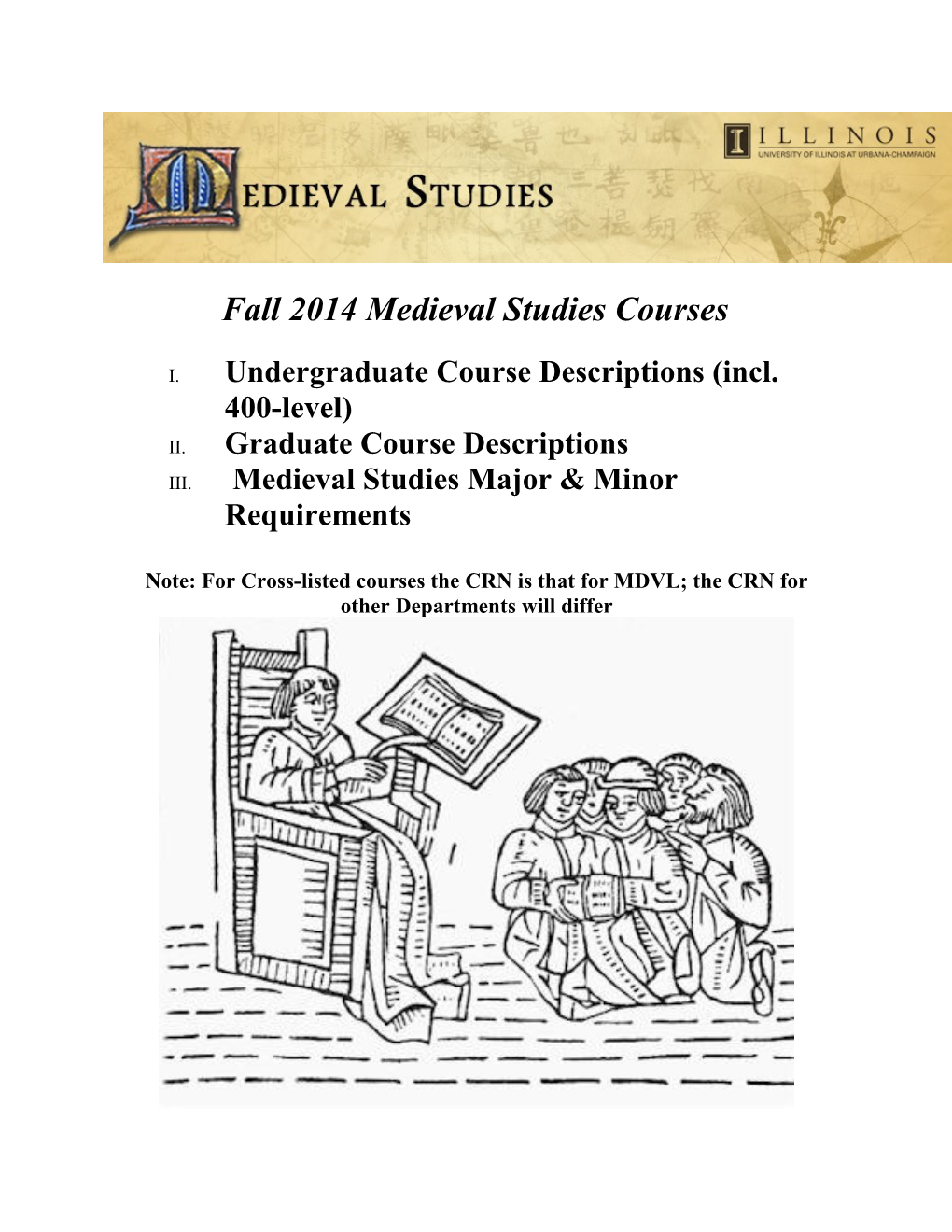 Fall 2014Medieval Studies Courses