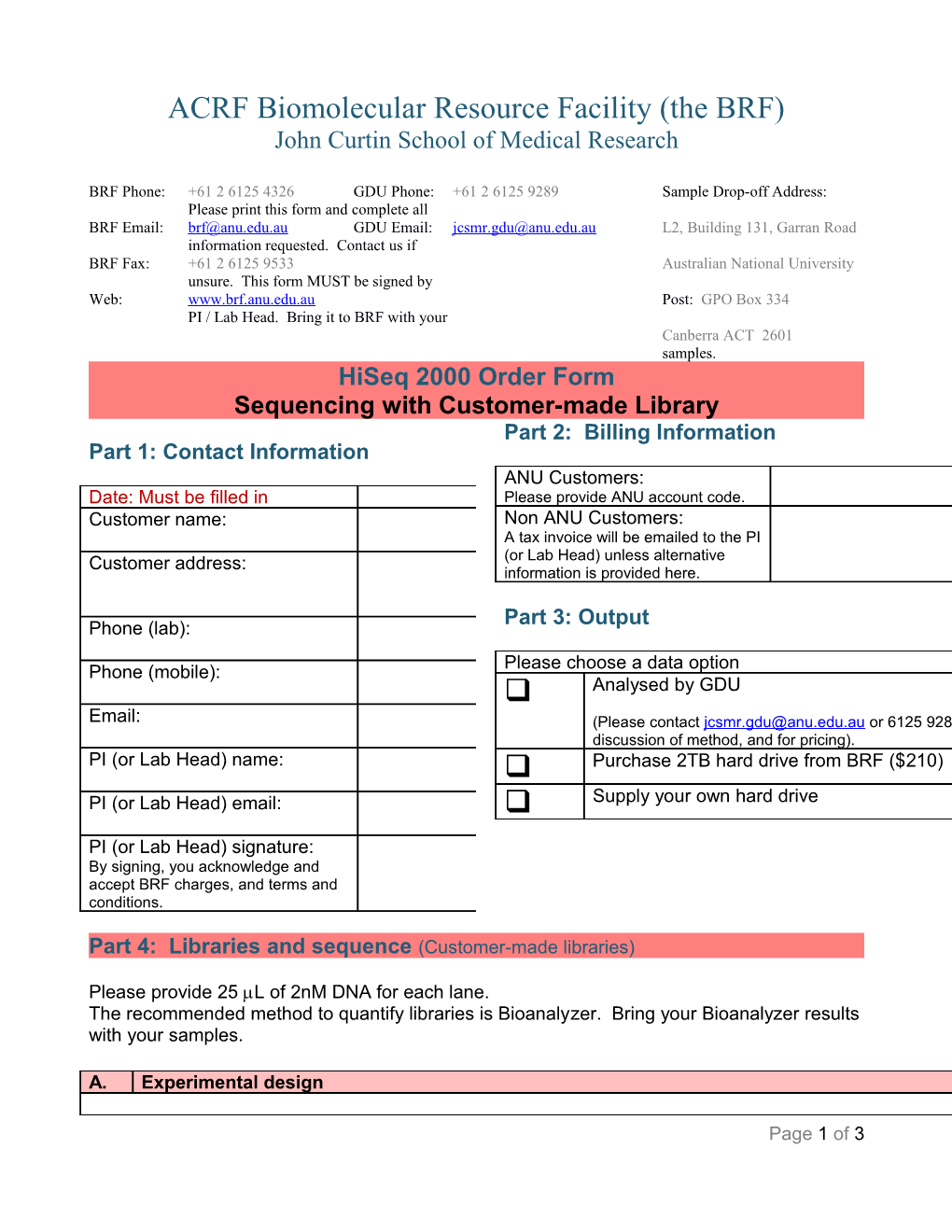 ACRF Biomolecular Resource Facility (The BRF)