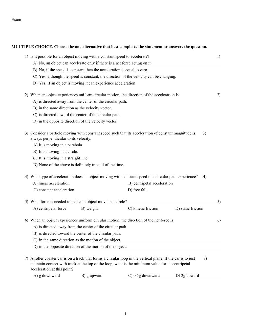 1)Is It Possible for an Object Moving with a Constant Speed to Accelerate?1)