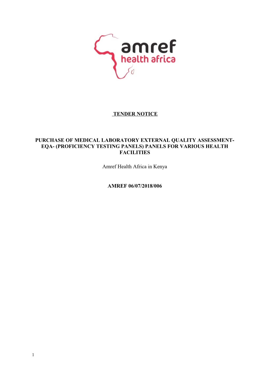 Purchase of Medical Laboratory External Quality Assessment- Eqa- (Proficiency Testing