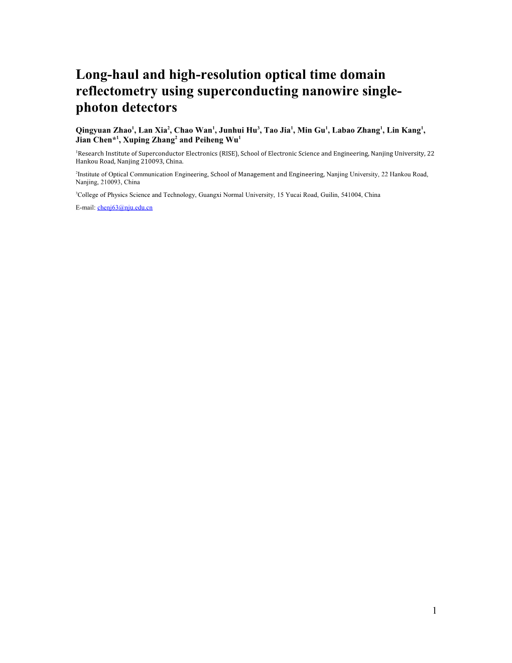 Long-Haul and High-Resolution Optical Time Domain Reflectometry Using Superconducting