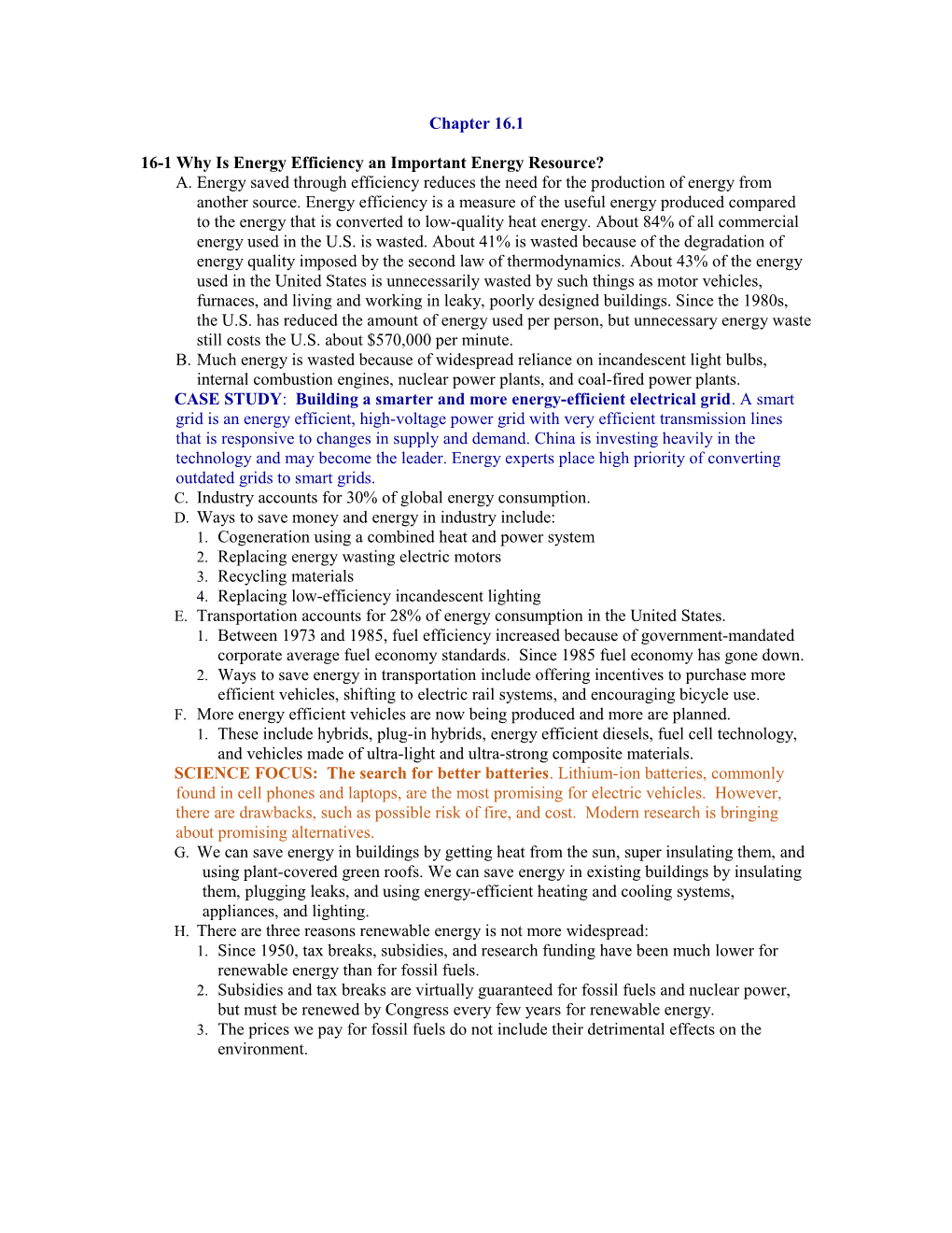 16-1 Why Is Energy Efficiency an Important Energy Resource?