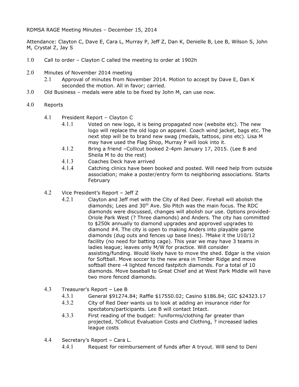 RDMSA RAGE Meeting Minutes December 15, 2014