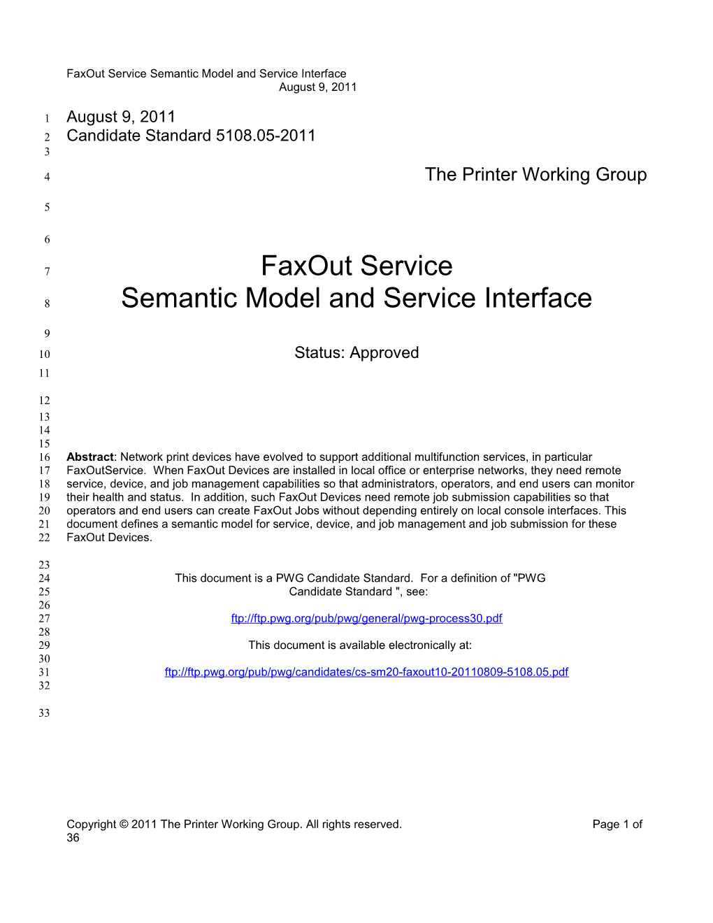 Faxout Service: Semantic Model and Service Interface