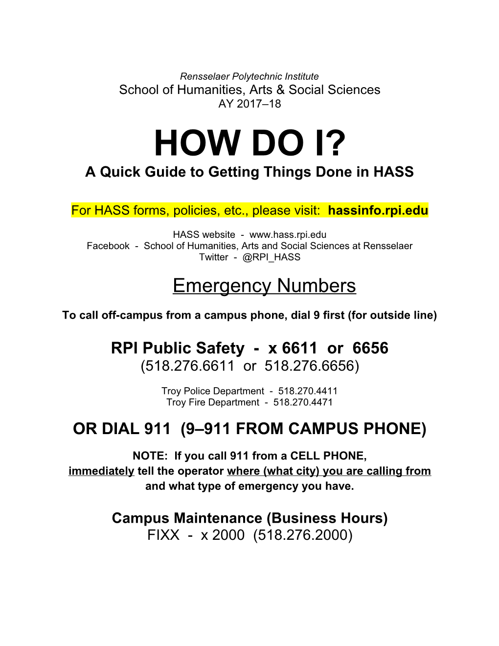 A Quick Guide to Getting Things Done in HASS