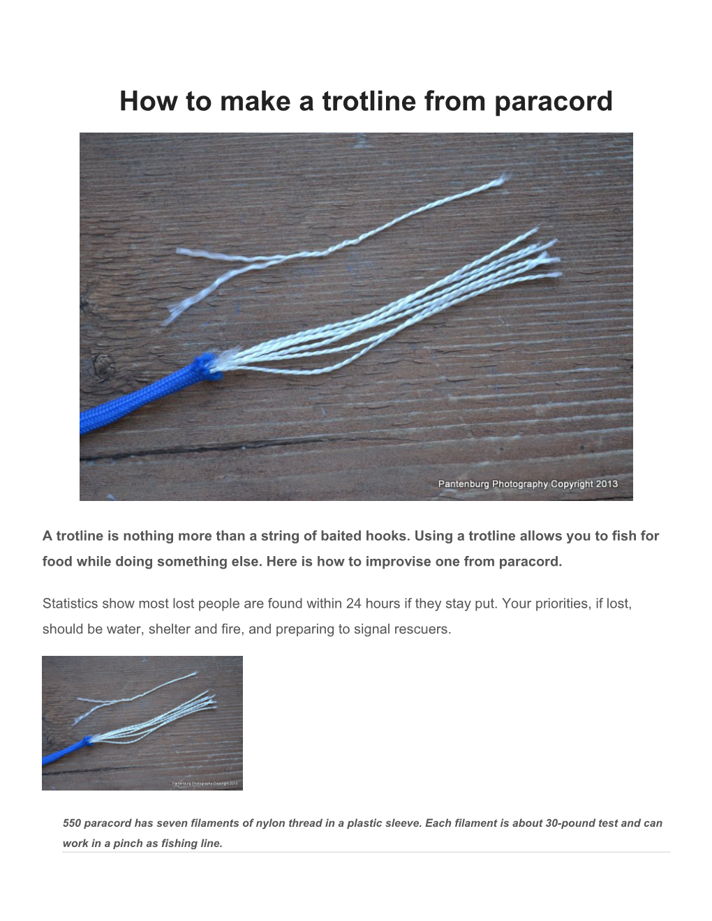 How to Make a Trotline from Paracord