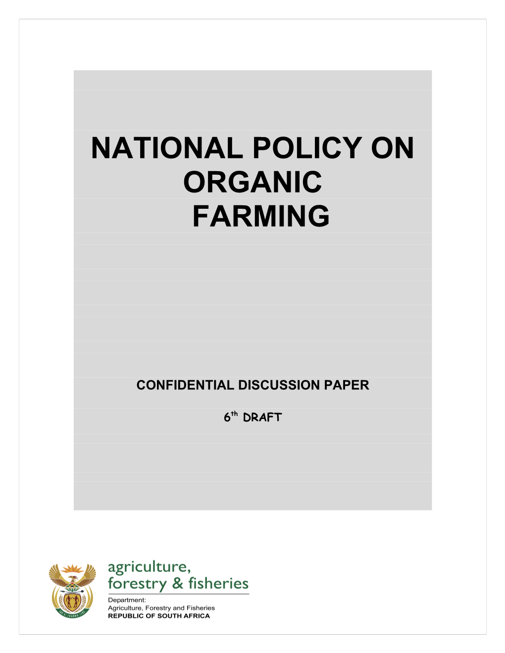 National Policy on Organic
