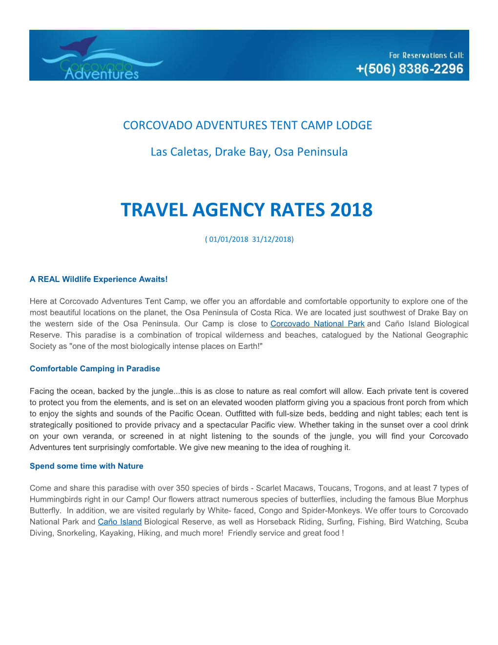 Corcovado Adventures Tent Camp Lodge