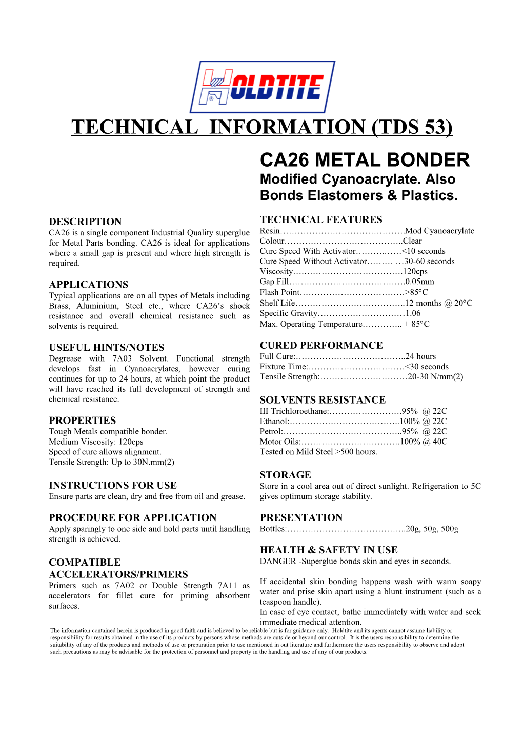 Technical Information (Tds 53)