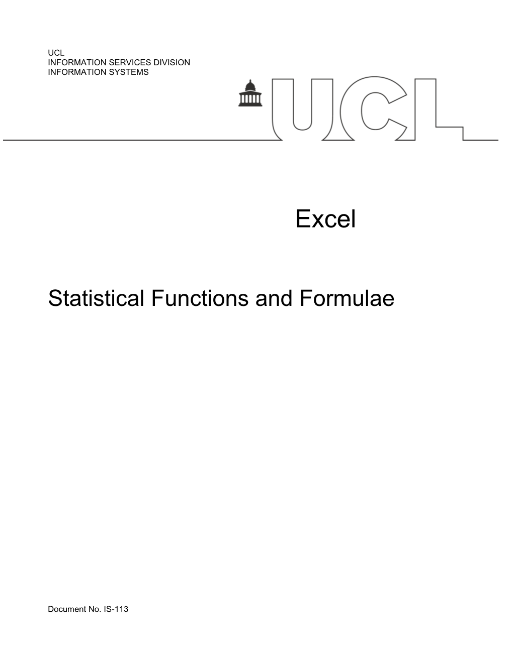 Advanced Excel - Statistical Functions & Formulae