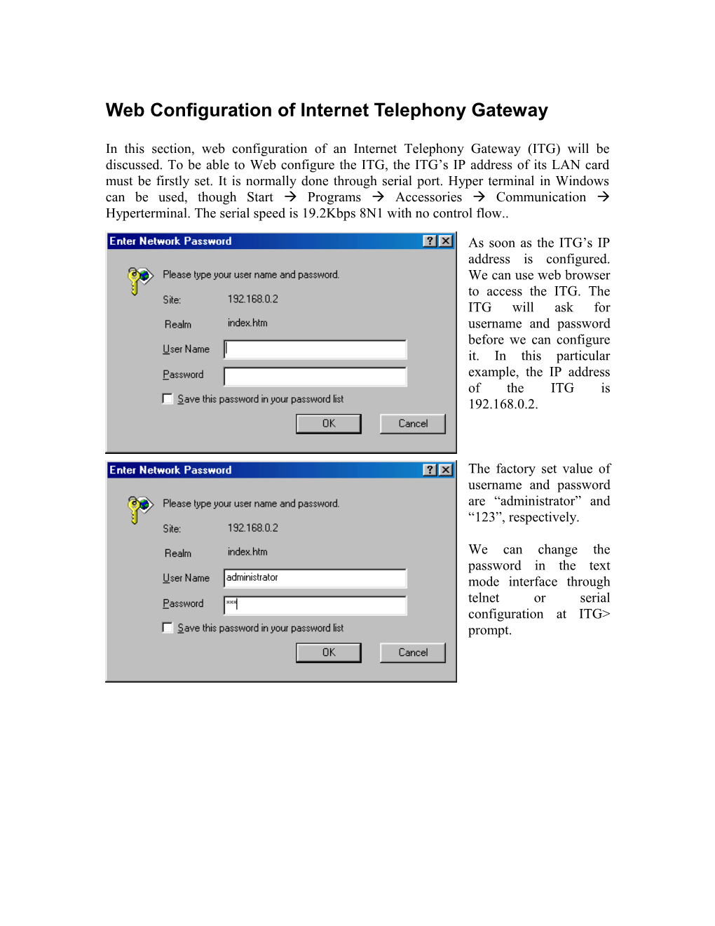 Konfigurasi Gateway Internet Gateway Melalui Web