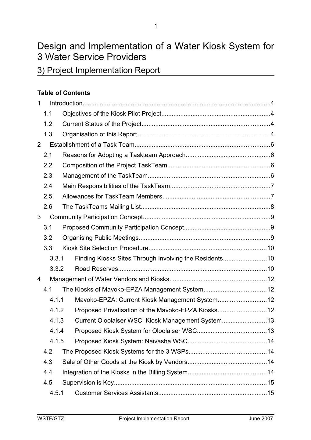 Design and Implementation of a Water Kiosk System for 3 Water Service Providers