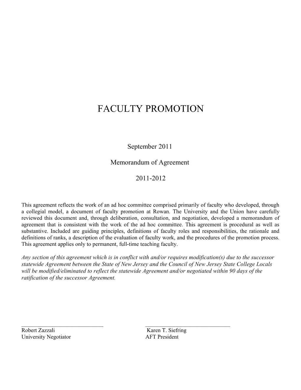 Faculty Promotion