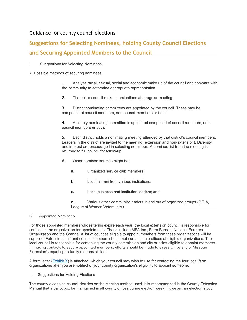 Guidance for County Council Elections