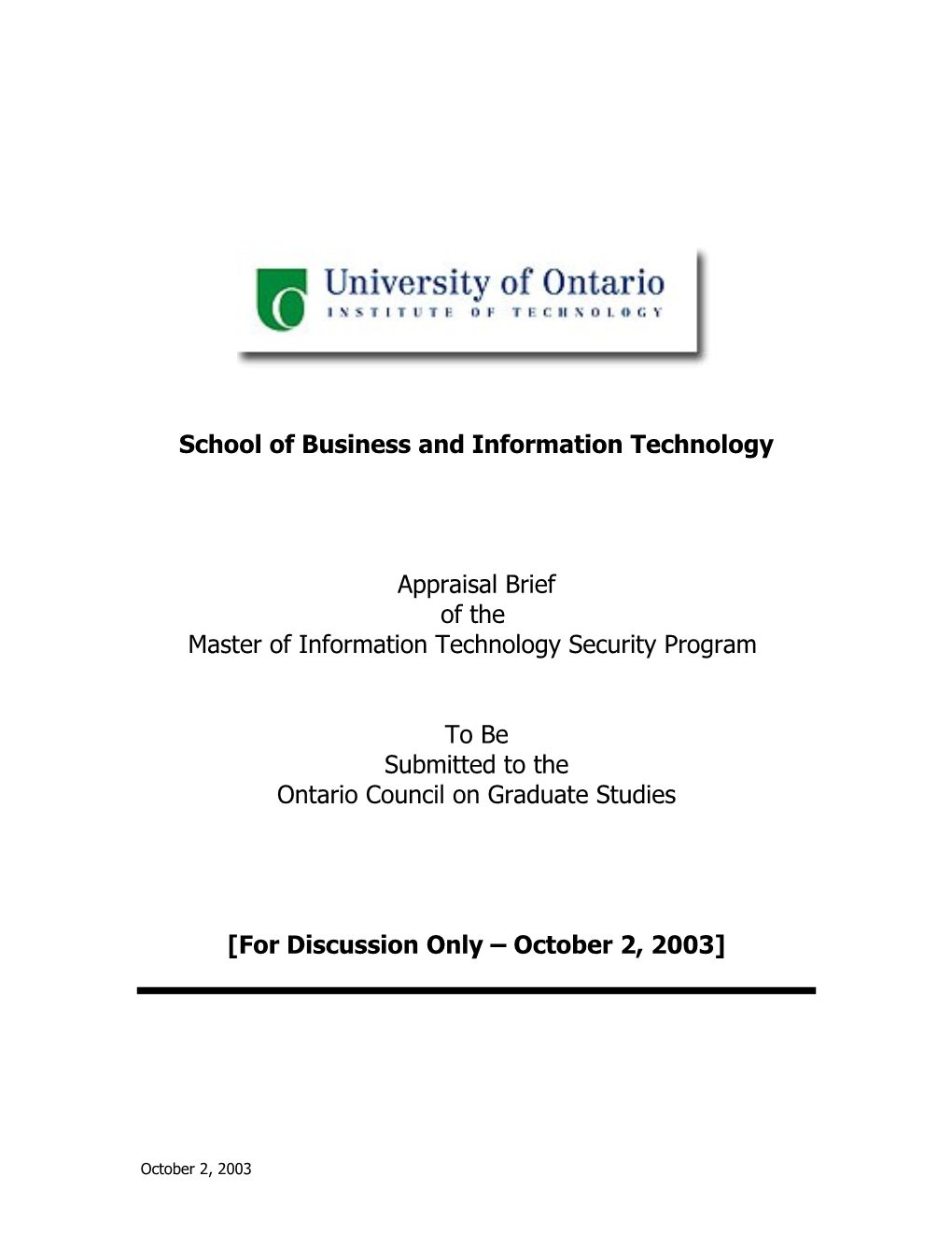 School of Business and Information Technology