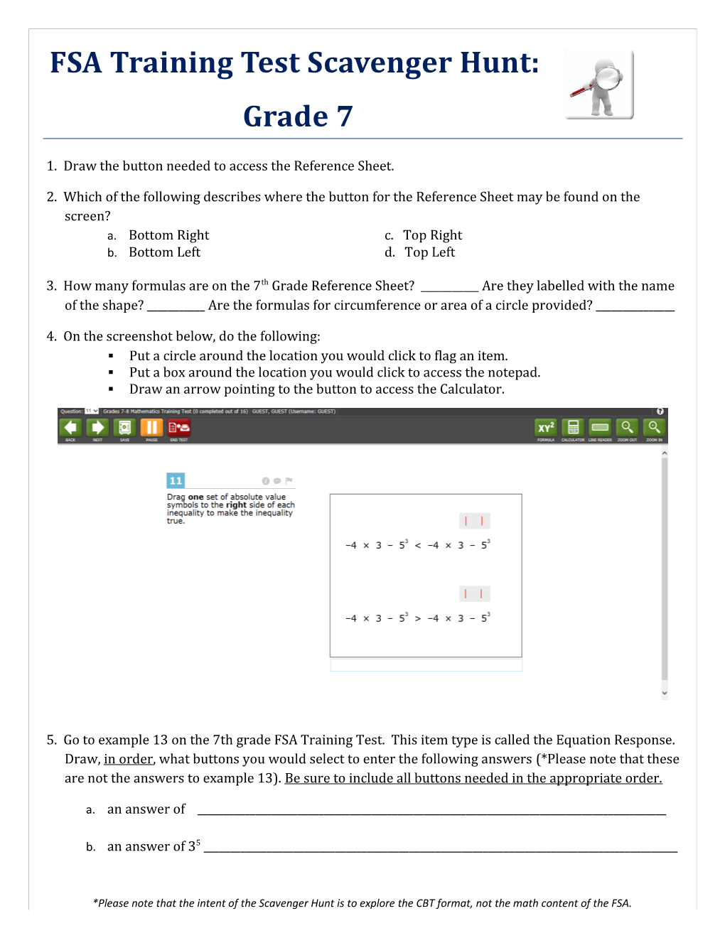 1. Draw the Button Needed to Access the Reference Sheet