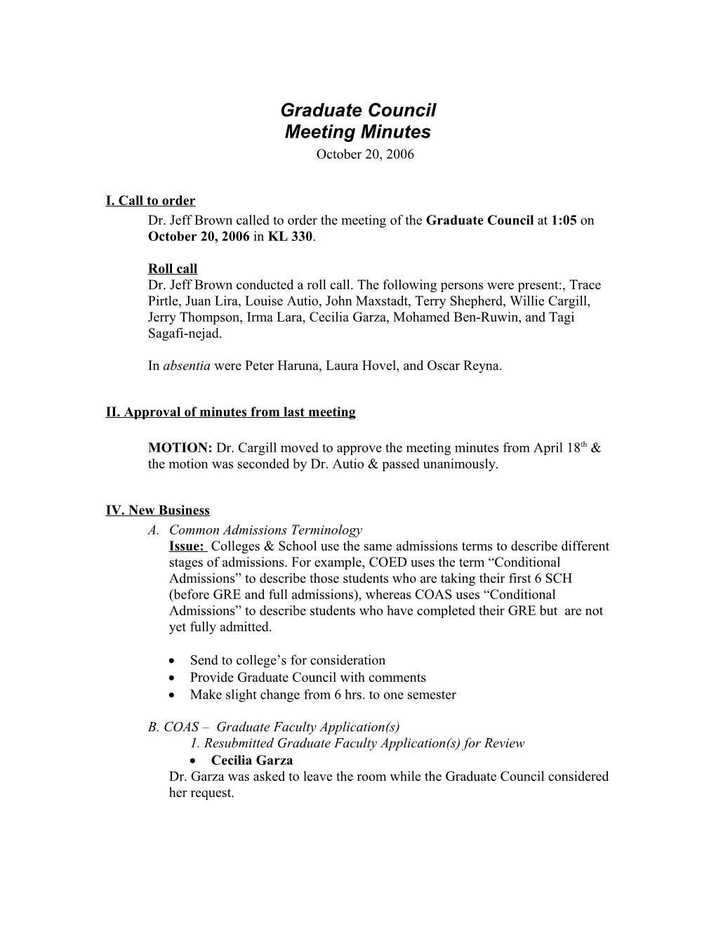 Graduate Councilmeeting Minutes