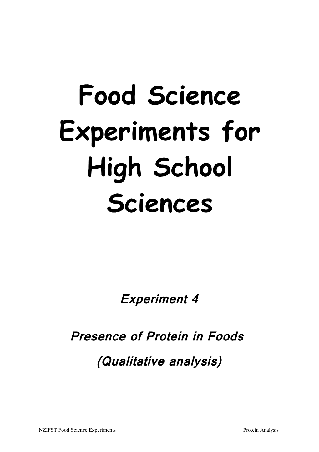 Food Science Experiments for High School Sciences