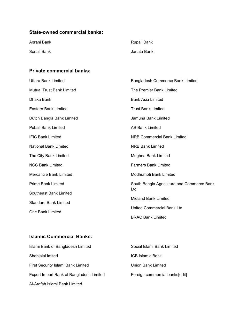 State-Owned Commercial Banks