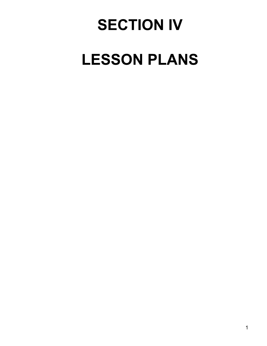 Section Iv Lesson Plansinstructor Notes