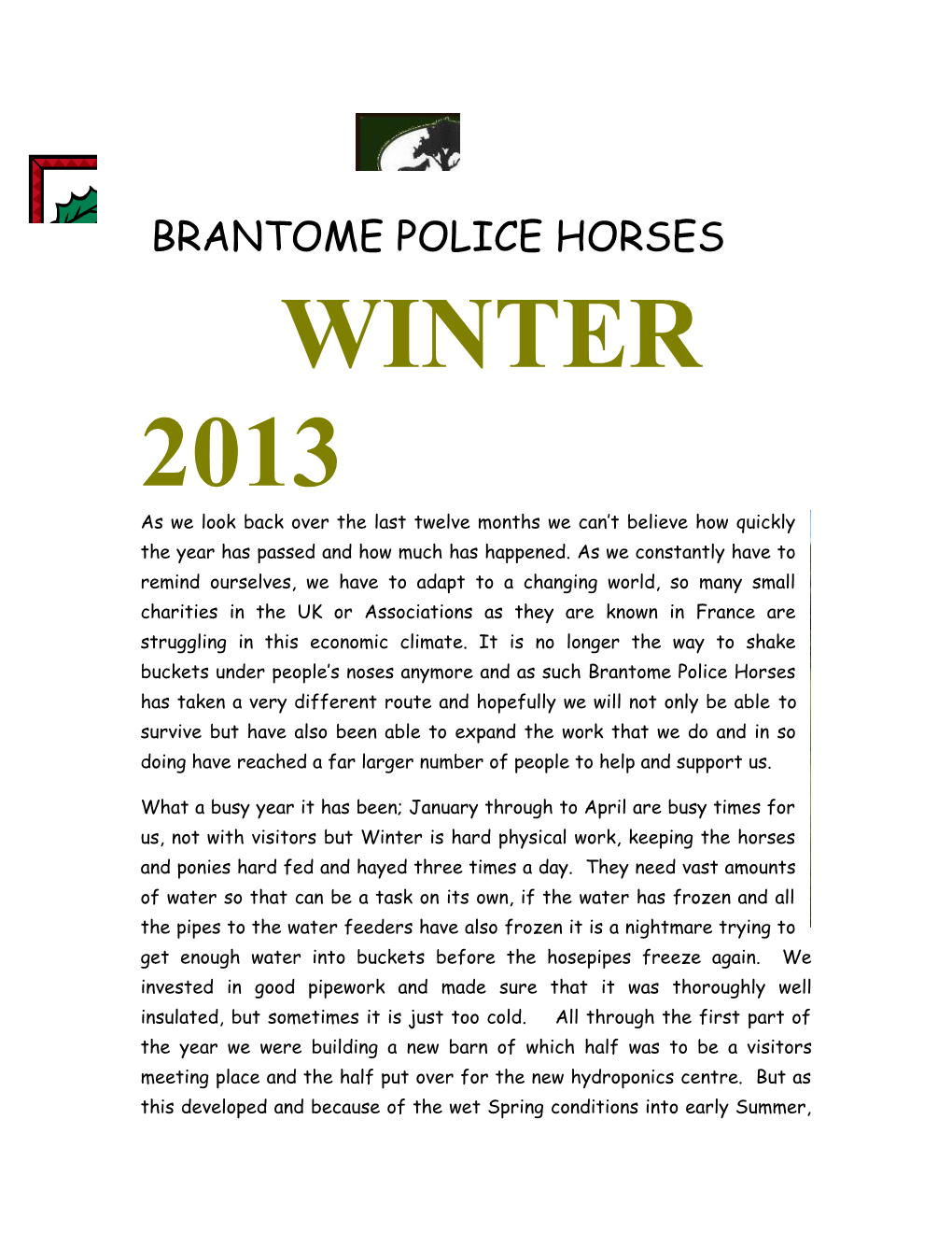 Christmas News Letter 2009