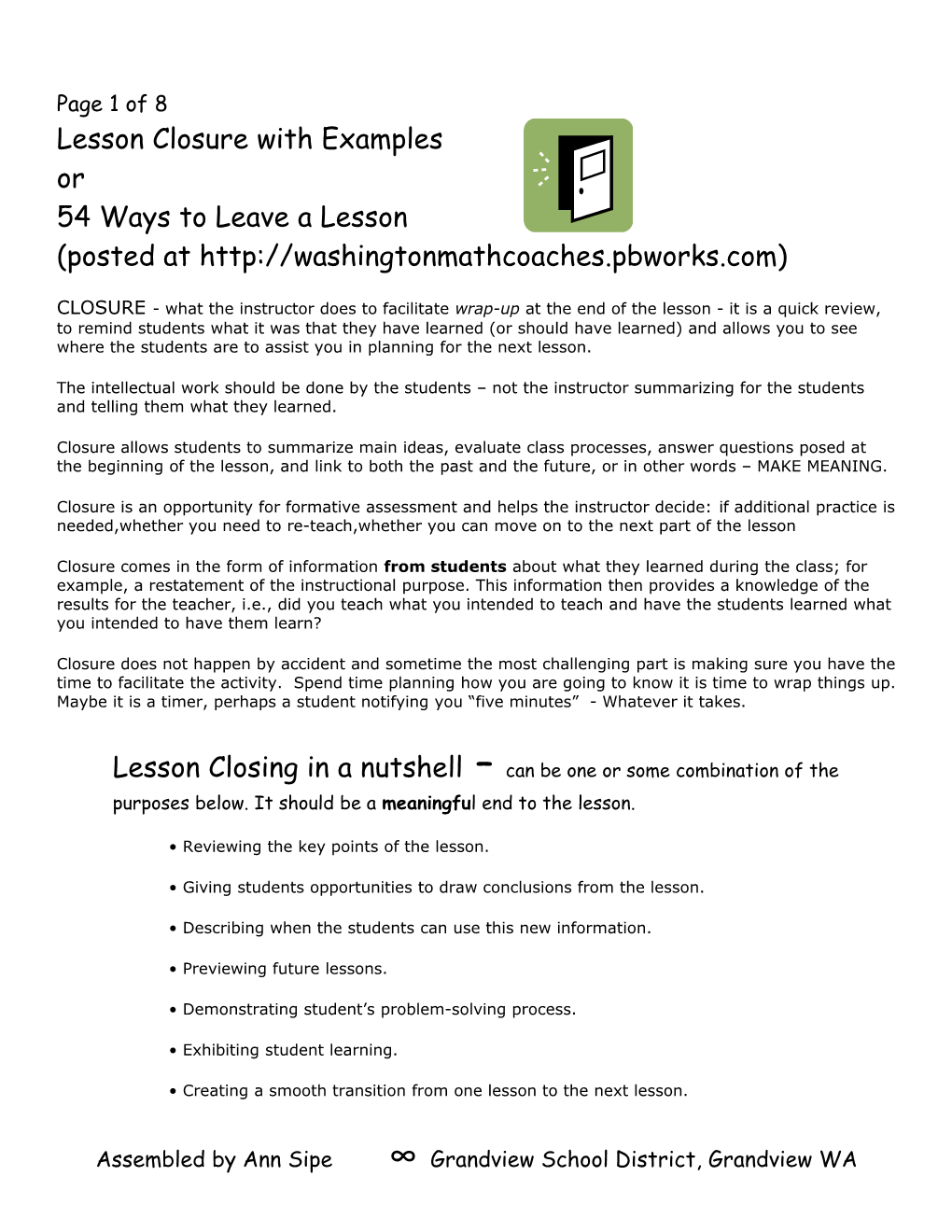 54 Ways to Leave a Lesson
