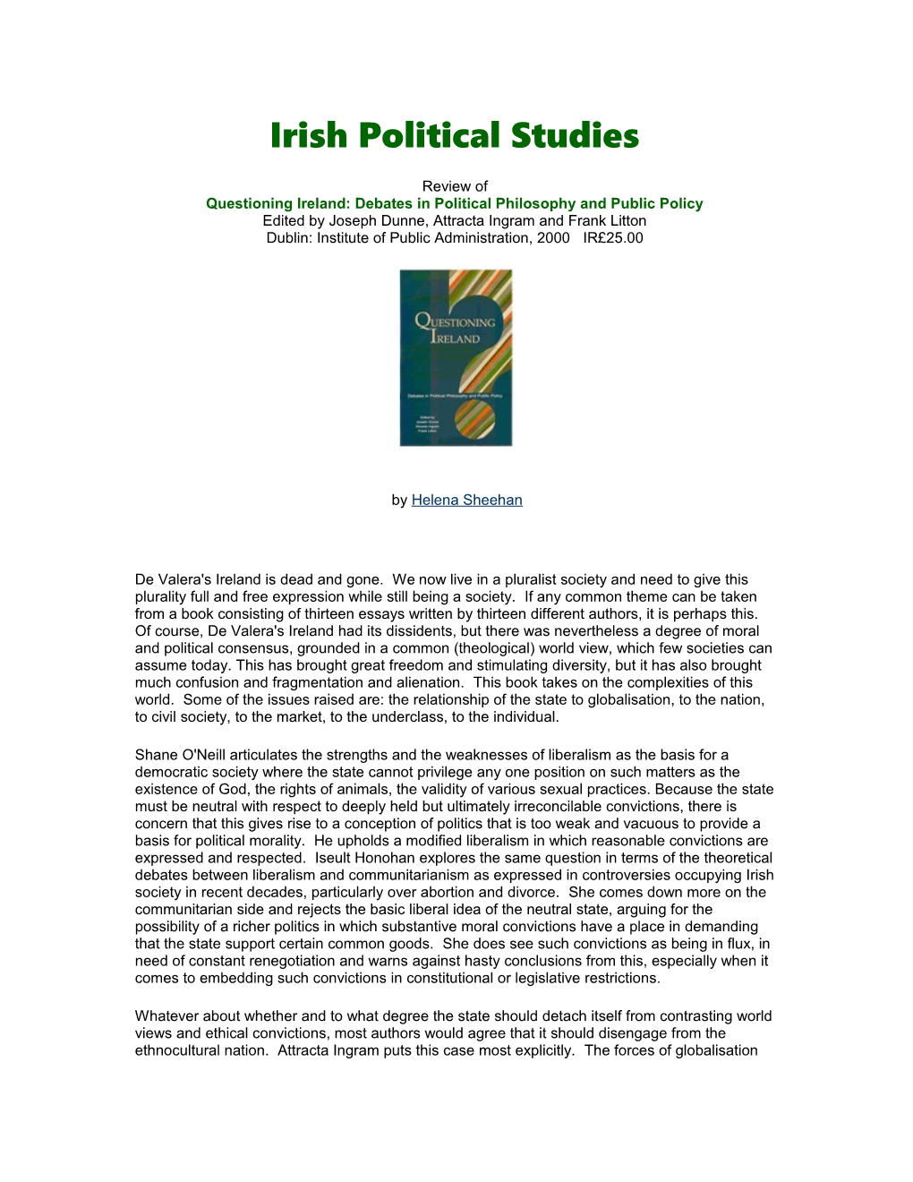 Irish Political Studies