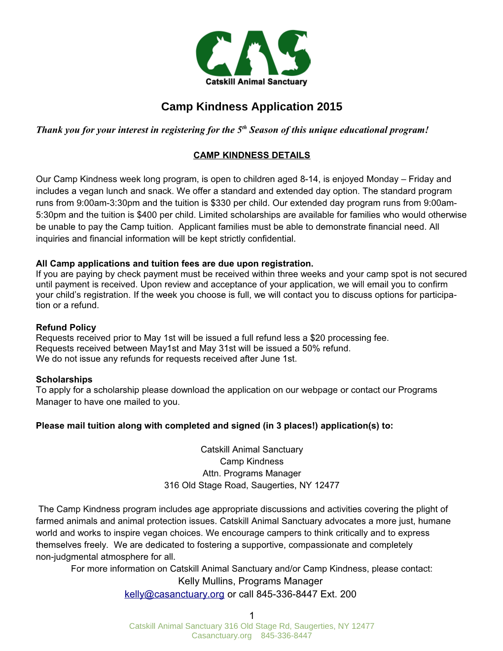 Camper Application for 2013