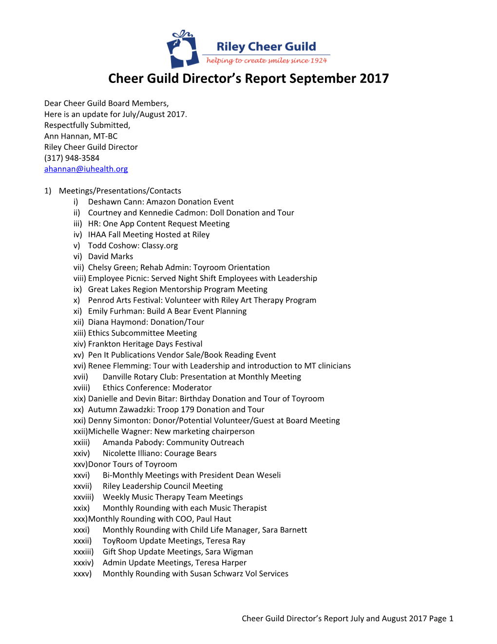 Cheer Guild Director S Reportseptember 2017