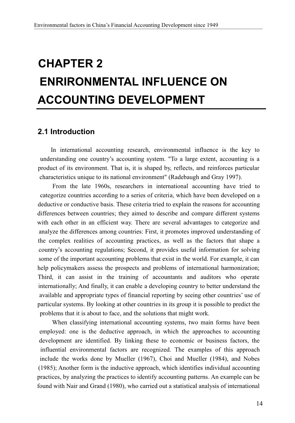 Chapter 2 Environmental Influence on Accounting Development