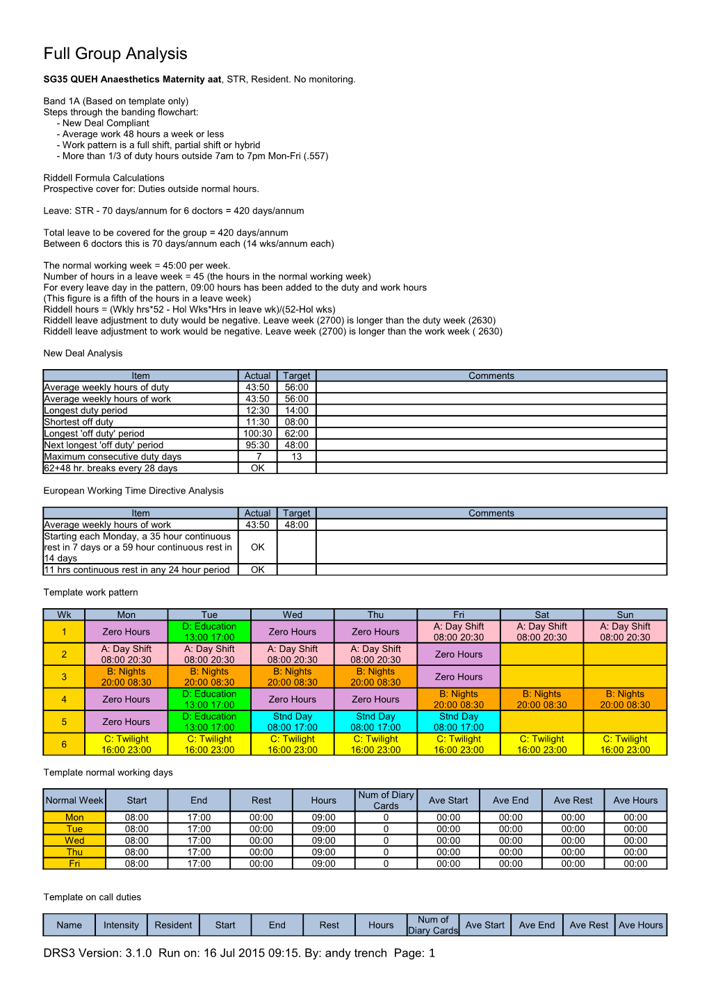 SG35 QUEH Anaesthetics Maternity Aat , STR, Resident. No Monitoring