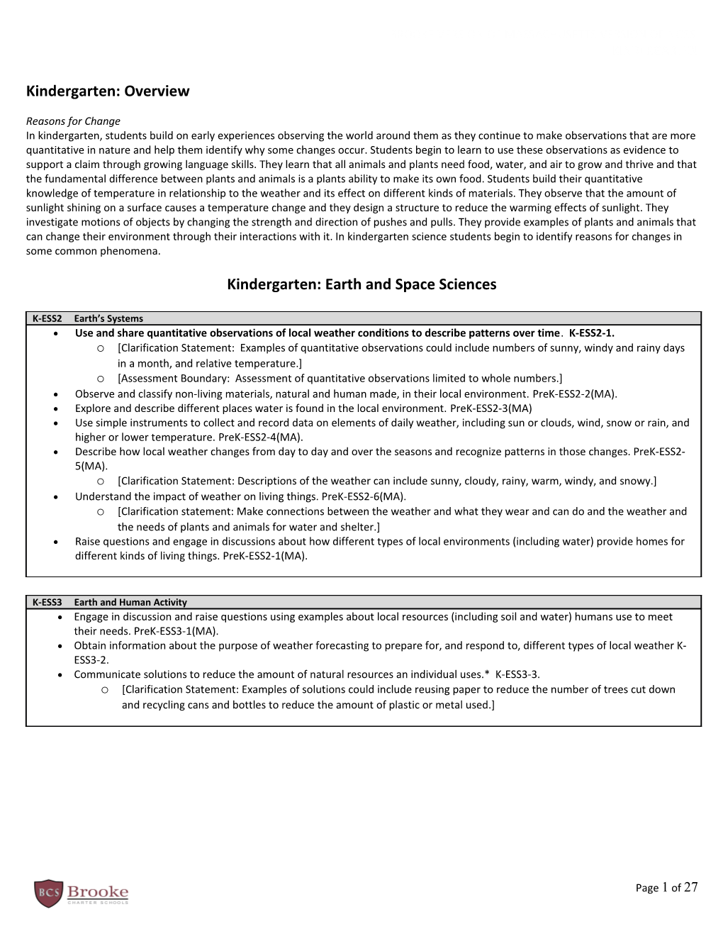 Kindergarten: Overview