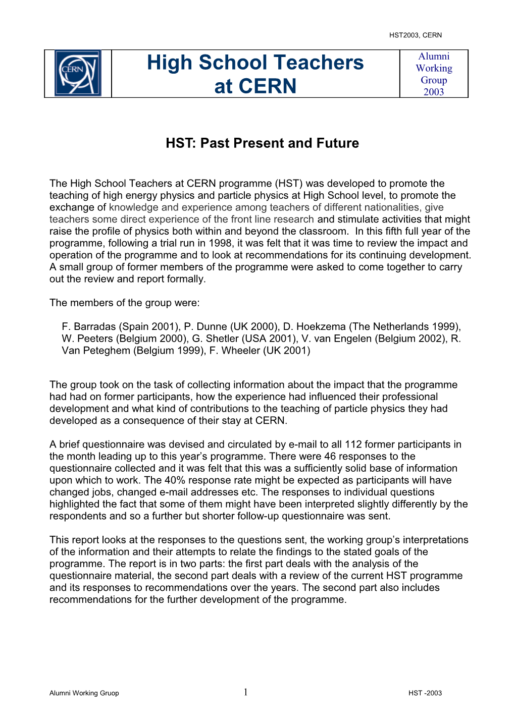HST, Past and Future