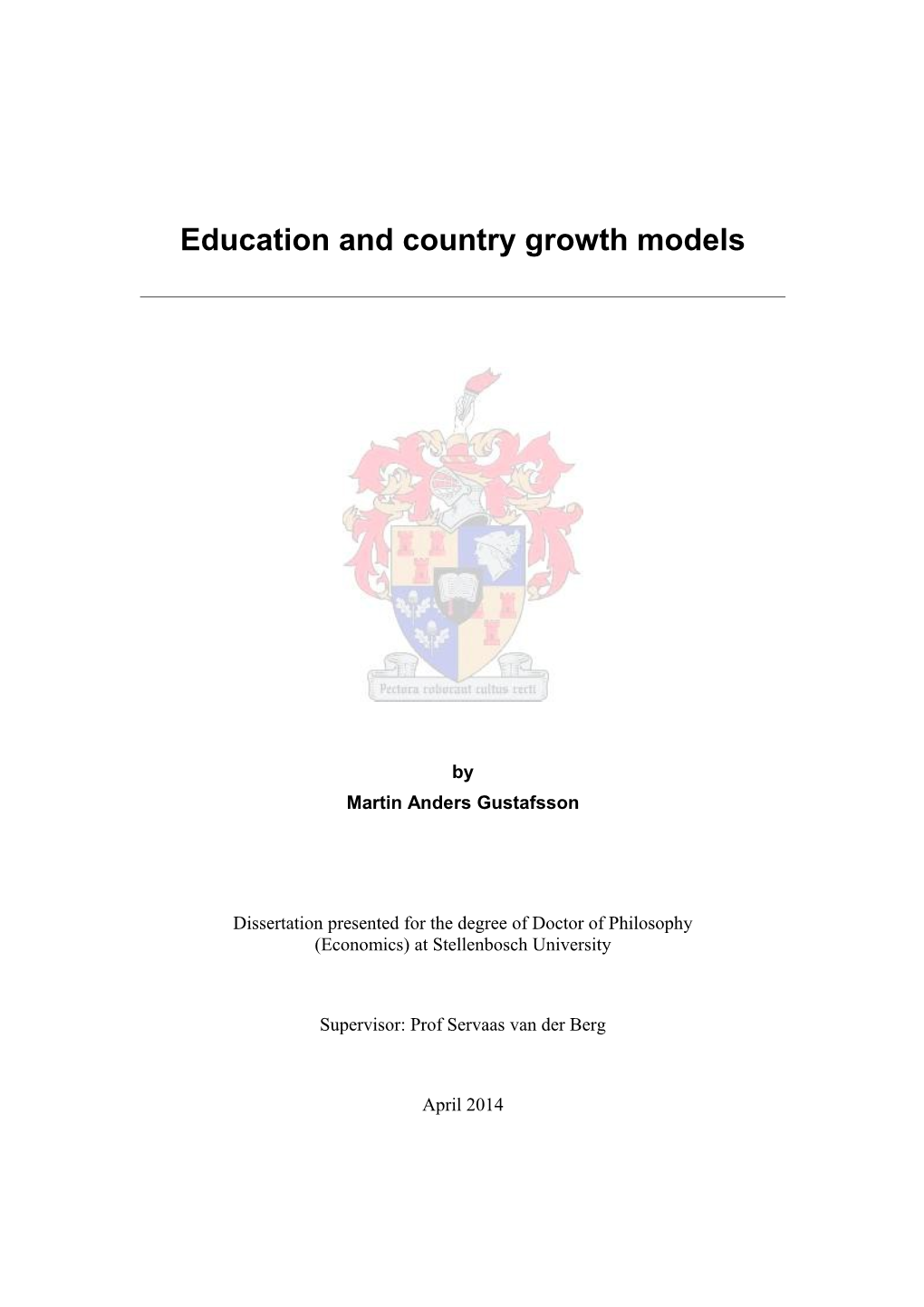 Education and Country Growth Models