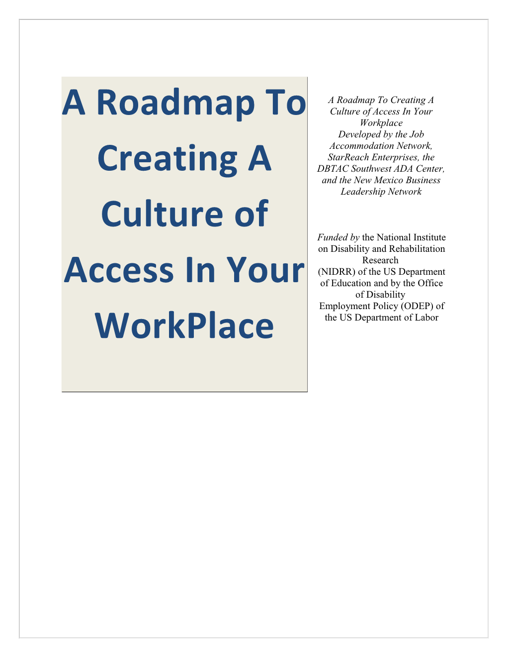 A Roadmap to Creating a Culture of Access in Your Workplace