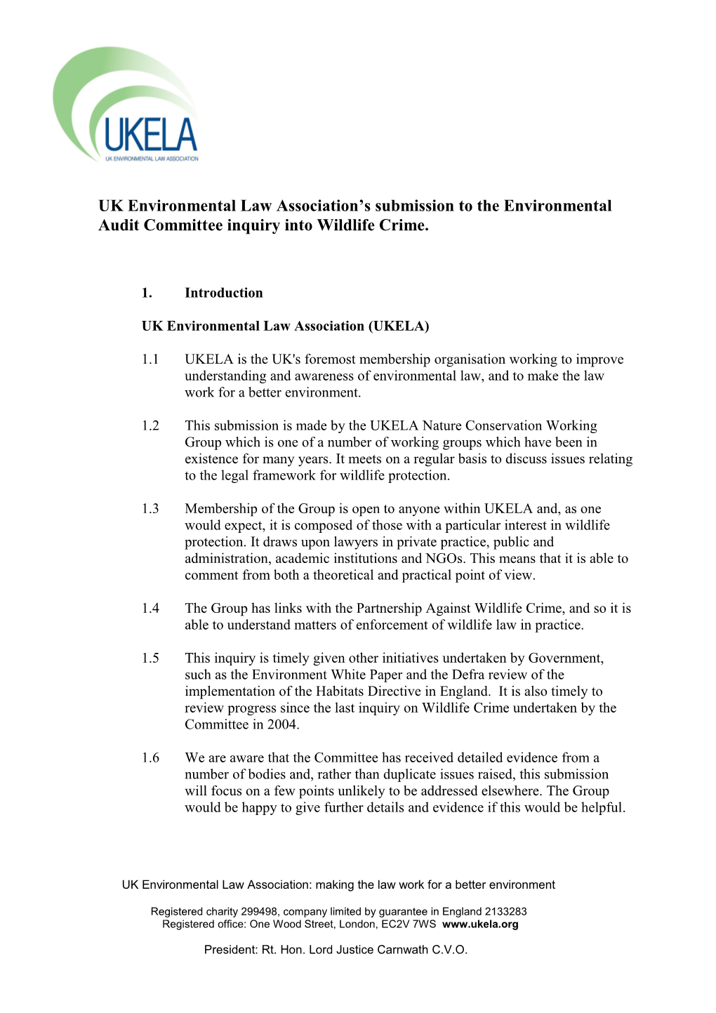 Ukenvironmental Law Association (UKELA)