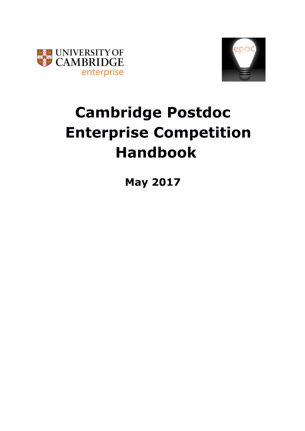 Cambridge Postdoc Enterprise Competition Handbook