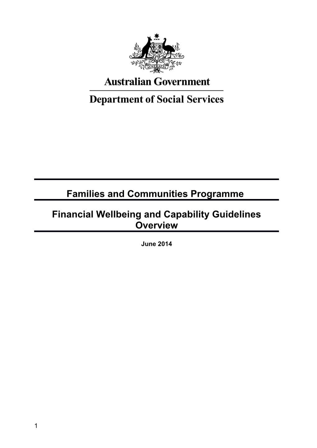 Financial Wellbeing and Capability Programme Guidelines Overview