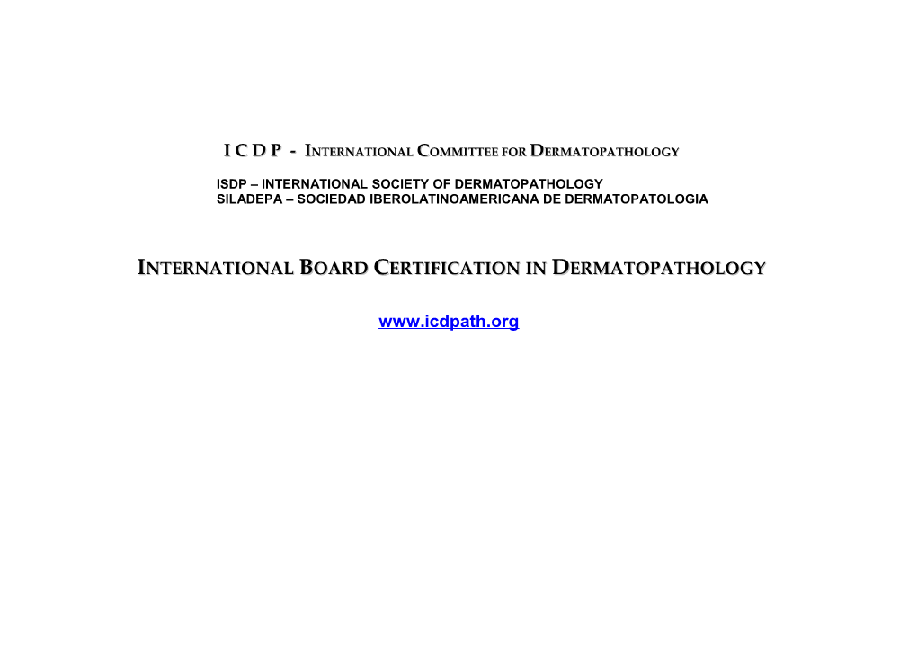 ICDP International Committee for Dermatopathology