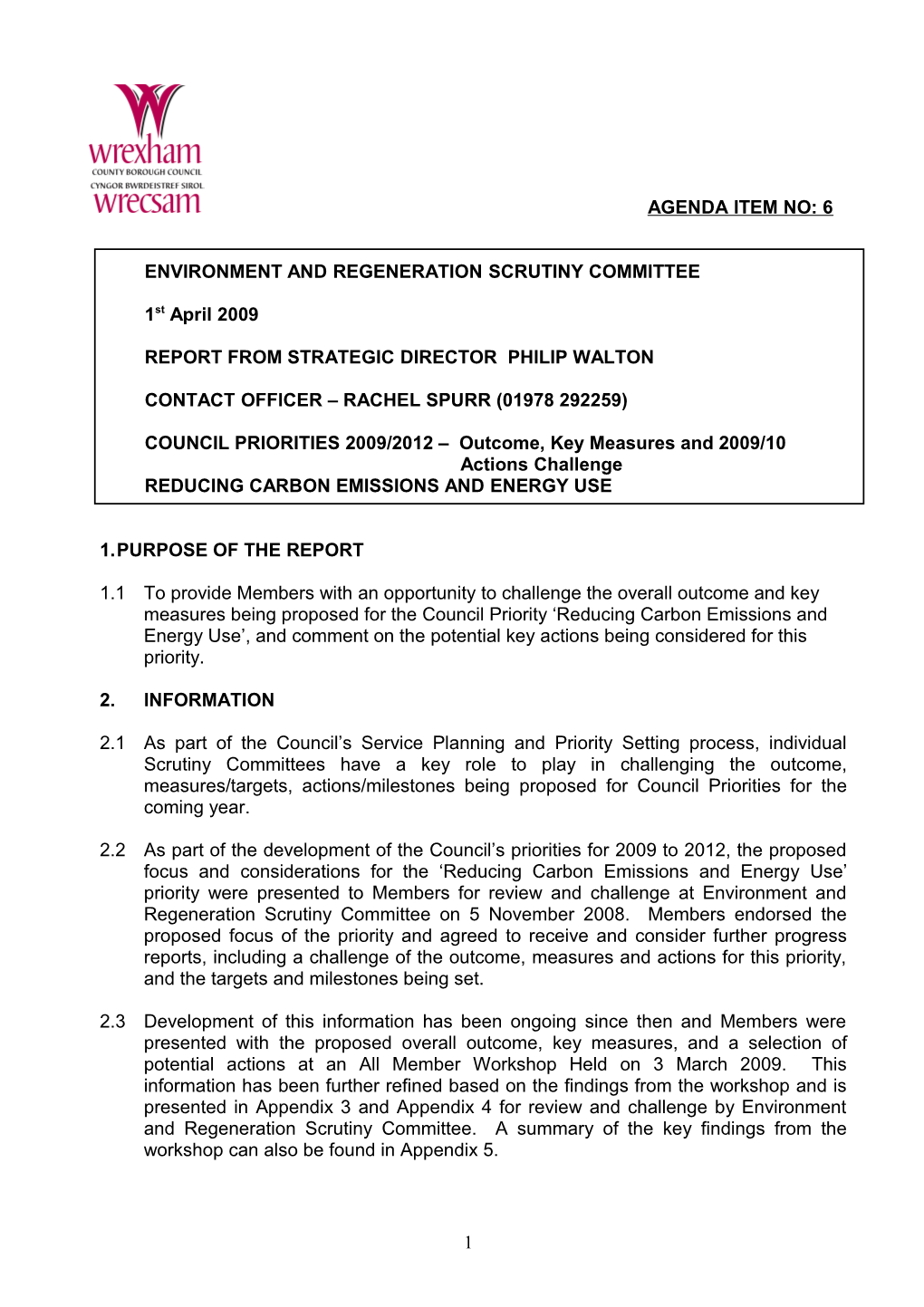 Environment and Regenerationscrutiny Committee