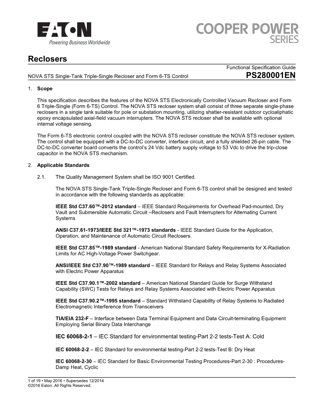 NOVA STS Specification Guide