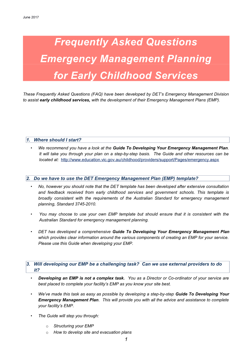 FAQ for Emps for Children's Services